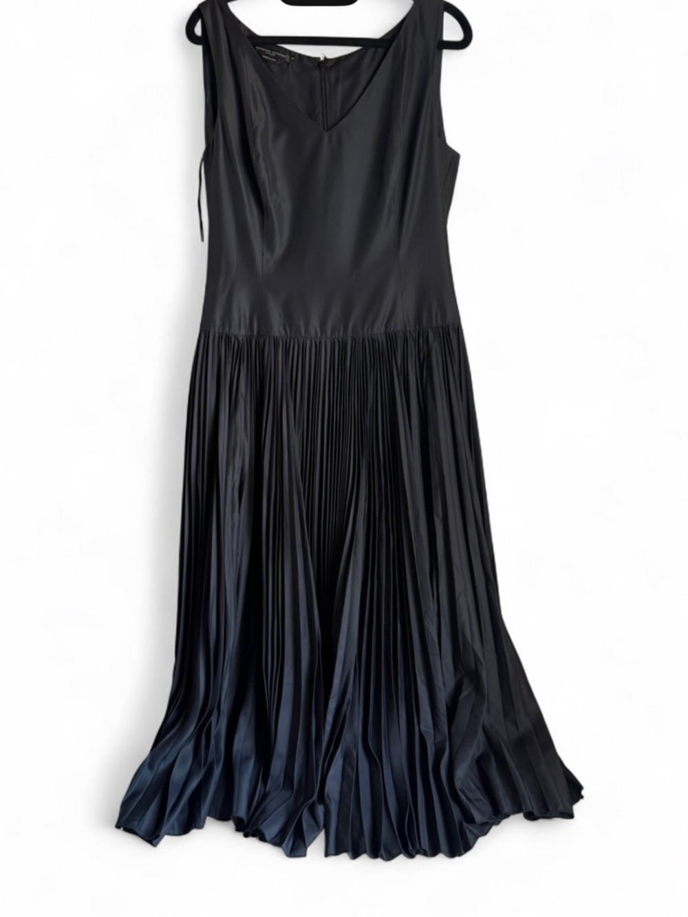 Adrienne Vittadini Black Pleated Maxi Dress